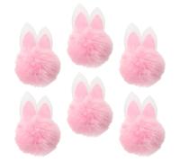 ERINGOGO 6 Pezzi Coniglietto di Peluche Miniatura con Orecchie Morbide per Fermagli Chioma, Accessori Fai da Te per Ghirlanda Pasquale 3d, Decorazioni Leggere e Comode per Feste