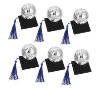 ERINGOGO 6 Pezzi Mini Graduation Cap Cake Toppers With Tassel And Disco Ball Design Decorazioni per Torte di Laurea per Feste di Fine Anno Scolastico e Universitario