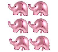ERINGOGO 6 Pezzi Palloncino elefante palloncini di elio numero Contento palloncini da festa decorazione palloncino foil elefante pallone sportivo Ballioni carini Pellicola di alluminio rosa