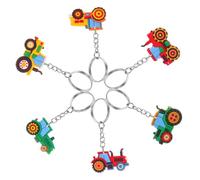 ERINGOGO 6 Portachiavi e Escavatore Portachiavi Tema per Regali Compleanno e Premi Design Fresco e Carino per Ragazzi e Ragazze