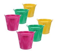 ERINGOGO 6 Secchiello da Spiaggia per Secchiello in Ferro Leggero e Durevole con in Legno per Sabbia e Giochi d Dimensioni Colori Casuali Adatto e Asilo Colore Casuale