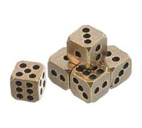 ERINGOGO 6pezzi Dadi in Ottone Massiccio Facce Per Giochi Da Tavolo Design Vintage Angoli Arrotondati e Resistenza Alla Ruggine Adatti Per Insegnamento e Decorazione