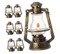 ERINGOGO 7 Miniature Kerosene Lantern Set Vintage Mini Oil Lamps For Dollhouse And Micro Landscape Decoration Realistic Retro Tabletop Ornaments For Diy Crafts And Home Display