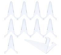 ERINGOGO Acrylic Easel Stand Trasparente in plastico, Display Rack for Artwork e Picture Display for Office, Supporto per Collections, 10 Pezzi, 3.35x2.36x1.77in