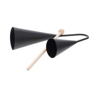 ERINGOGO Agogo Bell Percussione Doppia Campana Strumento Musicale con Mazzuolo Nero Suono per Concerti Scolastiche Design Compatto e Salvaspazio