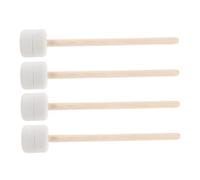 ERINGOGO Bacchette per Grancassa e Testa in Feltro Beige con Manico in Legno Naturale Set 4 Strumento Percussione Robusto Design Professionale per Bande Scolastiche e Orchestre