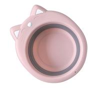 ERINGOGO Bacinella Lavabo Pieghevole Portatile in PP Design Cartone Animato Forma di Gatto Rosa Vaschetta Multifunzionale per Viaggio e Bagno Salvaspazio e Durevole