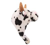 ERINGOGO Cappello di Peluche a Forma di Mucca Corna e Orecchie Cappello Animale Divertente e Caldo per e Adulti Accessorio per Feste a Tema Cosplay e Maschere