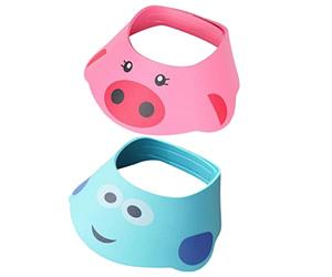 ERINGOGO Cappello Doccia Bambini Regolabile Visiera per Shampoo Para Acqua Occhi Orecchie 2pezzi Design Cartone Animato
