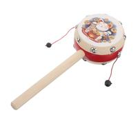 ERINGOGO Cartoon Handheld Drum for Infants Traditional Chinese Wooden Handle Educational Musical for Toddlers and Daycare