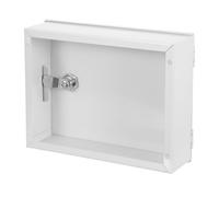 ERINGOGO Cassetta di Sicurezza in Ferro Bianca con Chiave, Scatola di Protezione per Pannello di Allarme, Contenitore Bloccabile Resistente alle Intemperie per Uso Domestico e Industriale,