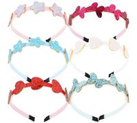 ERINGOGO Cerchietti per Chioma per Bambine 6 Pezzi a Forma, Stelle e Farfalle, Comodi, Antiscivolo, per Matrimoni e Feste Colorate