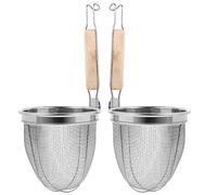 ERINGOGO Colino per Spaghetti in Acciaio Inox 2 Pezzi, Cestello Filtro a Rete Resistente per Cucina Domestica e Professionale, Utensile Multifunzionale per Pasta, Verdure e Fritti