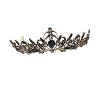 ERINGOGO Corona Barocca Nera Elegante in Lega con Strass Accessorio per Capelli da Sposa e Festa Tiara Vintage per Donne e Ragazze per Matrimoni e Compleanni