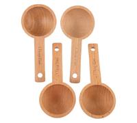 ERINGOGO Cucchiai Dosatori in Legno di Faggio 15 Ml per Caffè e Tè, Piccoli Cucchiaini Dosatori Riutilizzabili per Spezie e Condimenti, Accessori Cucina Pratici in Set da 4 Pezzi