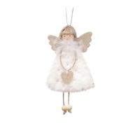 ERINGOGO Decorazione Natalizia Angelo Peluche Bianco Appendibile per Albero e Regali Addobbo Interni Ed Esterni