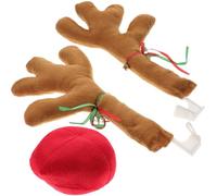 ERINGOGO Decorazione Natalizia Set 1 Pezzo Corna di Renna per Auto Oxford e Campanelli per Atmosfera Festiva Durante la Guida a Natale