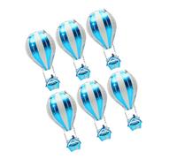 ERINGOGO Decorazioni Mongolfiere 6 Pezzi Palloncini in Alluminio Blu Tridimensionali per Feste di Compleanno e Decorazioni per Aule Gonfiabili in Alluminio per Eventi Festivi