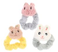 ERINGOGO Elastici per Chioma da Donna e Ragazza 3 Pezzi Accessori Morbidi Coniglietto Peluche Fasce Elastiche per Coda di Cavallo in Colori Pastello per Uso Quotidiano e Regali