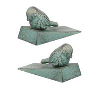 ERINGOGO Fermaporta Accessorio Pesante e Funzionale in Ghisa Verde Vintage 2 Pezzi Design Animale, Cunei Antispiffero Decorativi per Case Rustiche e Uso Esterno