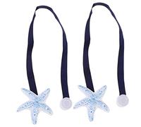 ERINGOGO Fermatende Magnetici a Corda Fibbia a Stella Marina, Set da 2 Pezzi, Colore Blu Navy, per Soggiorno, Camera da Letto e Bagno, Facile da Usare e Riporre