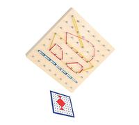 ERINGOGO Geoboard in Legno Per Ragazzo Pannello Educativo Strumento Per L'apprendimento Della Geometria Elastici e Carte Scuola Dell'infanzia e Stimola La Creatività Consapevolezza Geometrica
