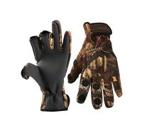ERINGOGO Guanti Termici Antiscivolo in Neoprene Camouflage con Dita Esposte Antivento e Regolabili per e Attività Outdoor Xl