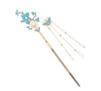 ERINGOGO Hairpin con Nappine Floreali Stile Antico Fermacapelli Vintage in Metallo Blu per Chignon e Code Cavallo Accessorio Artigianale per Sottili e Spessi