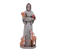 ERINGOGO Mangiatoia Per Uccelli Con Statua Di San Francesco Decorazione Da Giardino e Contenitorper Cibo Per Uccelli Facile Da Pulire e Ricaricare Adatta Per Giardini e Cortili