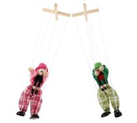 ERINGOGO Marionette Pirata in Legno 2 Pezzi Corda da Tirare, Burattini a Mano Interattivi, Giocattoli Educativi per Teatro e Gioco Genitore-figlio