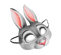ERINGOGO Maschera Da Coniglio Maschere Da Festa Per Animali Maschera Di Halloween Maschera Costumi Maschera Kawaii Maschere Di Animali Per La Festa Mezza Maschera Di Coniglio Eva Grigio