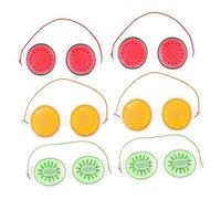 ERINGOGO Maschere gli Occhi Rinfrescanti e Impacchi Freddi 6 Pezzi a Forma di Frutta per Riduzione Borse e Occhiaie, Morbide per Dormire, Relax e Viaggi