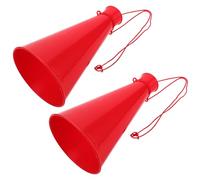 ERINGOGO Megafono Sportivo in Plastica Rossa, Set 2 Pezzi Portatile per Tifo e Feste, Corno Rumoroso per Eventi Sportivi e Cheerleading di Gruppo