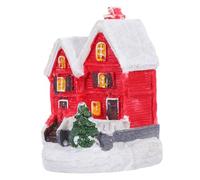 ERINGOGO Mini Resin House Figurine Christmas Holiday Decoration Compact Resin Fairy House For Cozy Winter Tabletop Xmas Village Ornament For Home And Festive Atmosphere