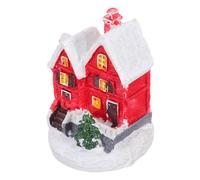 ERINGOGO Miniatura di Villaggio di Neve in Resina Decorazione Natalizia Statuette Natalizie in Miniatura per delle Fate Accessori in Resina per Allestimenti Interni
