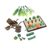 ERINGOGO Miniature Accessori Giardino Fatato Mini Attrezzi da Fattoria Mini Orto con Carretto e Paglia per Casa delle Bambole Decorazioni Paesaggio in Miniatura per Collezionisti