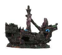 ERINGOGO Ornamenti di Navi Pirata Rovine della Barca Dell'acquario Ornamento Galleggiante Naufragio Subacqueo Decorazione del Relitto Dell'acquario Guidato Decorazioni Marrone Resina