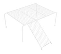 ERINGOGO Piattaforma per Polli in Metallo Scala Mangiatoia e Supporto Rete Giocattolo per Esercizio e Alimentazione di Pollame Accessorio per Gabbie e Pollai Struttura Robusta e Facile