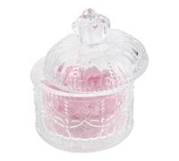 ERINGOGO Piumino da Cipria Morbido e Riutilizzabile per Trucco in Polvere Libera, Set Contenitore in Vetro da 3,34" per Viso e Corpo, Applicatore Lavabile per Donna, per Ritocchi Make-up