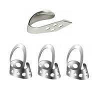 ERINGOGO Plettri Regolabili Pratici e Resistenti per Pollice in Acciaio Inossidabile Set da 4 Proteggi Dita Colore Argento, Accessori Musicali per Chitarra e Ukulele
