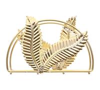 ERINGOGO Porta Tovaglioli in Ferro Motivo a Foglia Dorata Porta Fazzoletti Riutilizzabile per Tavolo da Cucina Decorazione Pratica per Casa Bar e Feste