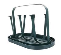 ERINGOGO Portabicchieri Battuto con Vassoio Organizer Creativo per Asciugatura Tazze e Bottiglie Stabile e Mobile per Cucina Verde