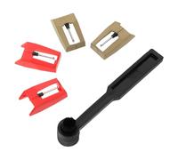 ERINGOGO Puntina Giradischi Sostitutiva con Spazzola Pulizia Stylus per Fonografo e Lettore Vinile Ago Cartuccia di Ricambio Resistente per Suono Nitido e Cura Protettiva