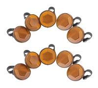 ERINGOGO Riflettori per Manubrio Bicicletta 10 Pezzi Catarifrangenti di Sicurezza Rotondi Gialli per Mountain Bike Guida Notturna Accessori Resistenti alle Intemperie per Ciclisti