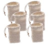 ERINGOGO Sacchetti Salvasapone 6 Pezzi 9x14 Cm Cordino Coulisse per Appenderli, Sacchetti di Sapone Portatili a Rete per Uso Domestico e Doccia, Custodia Comoda e Drenante per Saponette