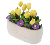 ERINGOGO Scale Miniature Bonsai For Tiny House Decor Space-saving Faux Flower Model For Shelves And Desks