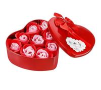 ERINGOGO Scatola di Fiori di Sapone Romantica a Forma di Cuore Fiore di Sapone Profumato Rosso Confezione Regalo per Festa della Mamma e Giorno degli Innamorati Decorazione Duratura e