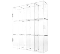 ERINGOGO Scatola Espositiva Acrilica Multi-Griglia 12 Scomparti, Vetrina per Statuette da Tavolo Trasparente, Accessorio per Esposizione Domestica e Conservazione Giocattoli