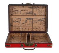 ERINGOGO Scatola Mahjong Portatile Vintage con Maniglia Ampia Capacità per Giochi da Tavolo Familiari Custodia Sicura con Bordi Lisci e Chiusura Fibbia Design Retrò Elegante per Domestico