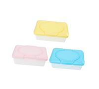ERINGOGO Scatola Porta Salviette Umidificate per Bambino Bambina 3 Unitá in Plastica Riutilizzabile e Pratica per Lettino e Tavolo da Cena Colore Casuale